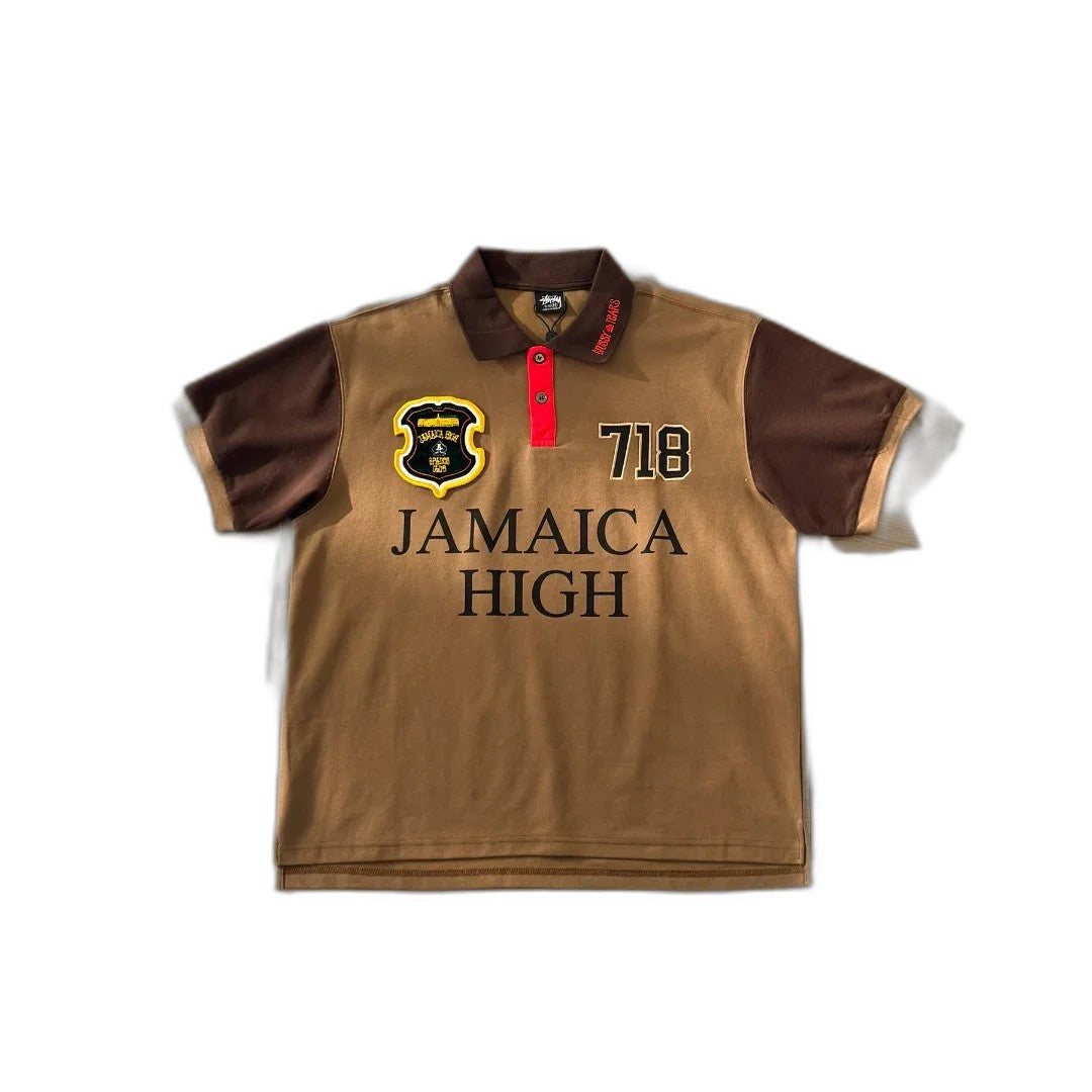 Stussy x Denim Tears Pique Polo Brown