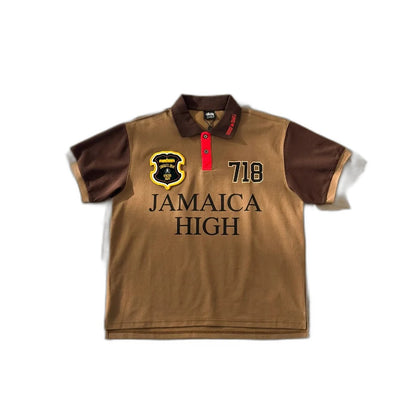 Stussy x Denim Tears Pique Polo Brown