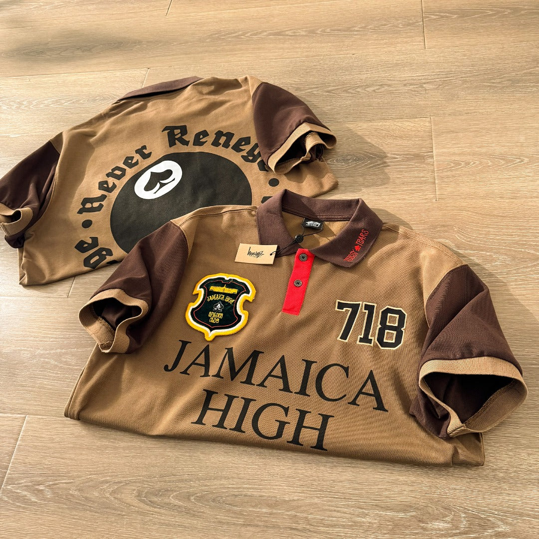 Stussy x Denim Tears Pique Polo Brown