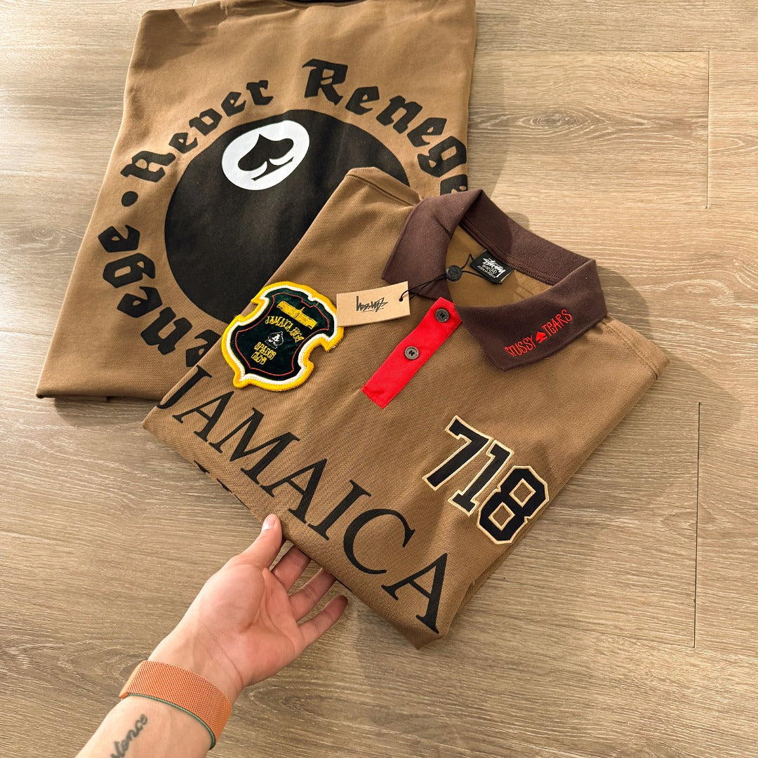 Stussy x Denim Tears Pique Polo Brown