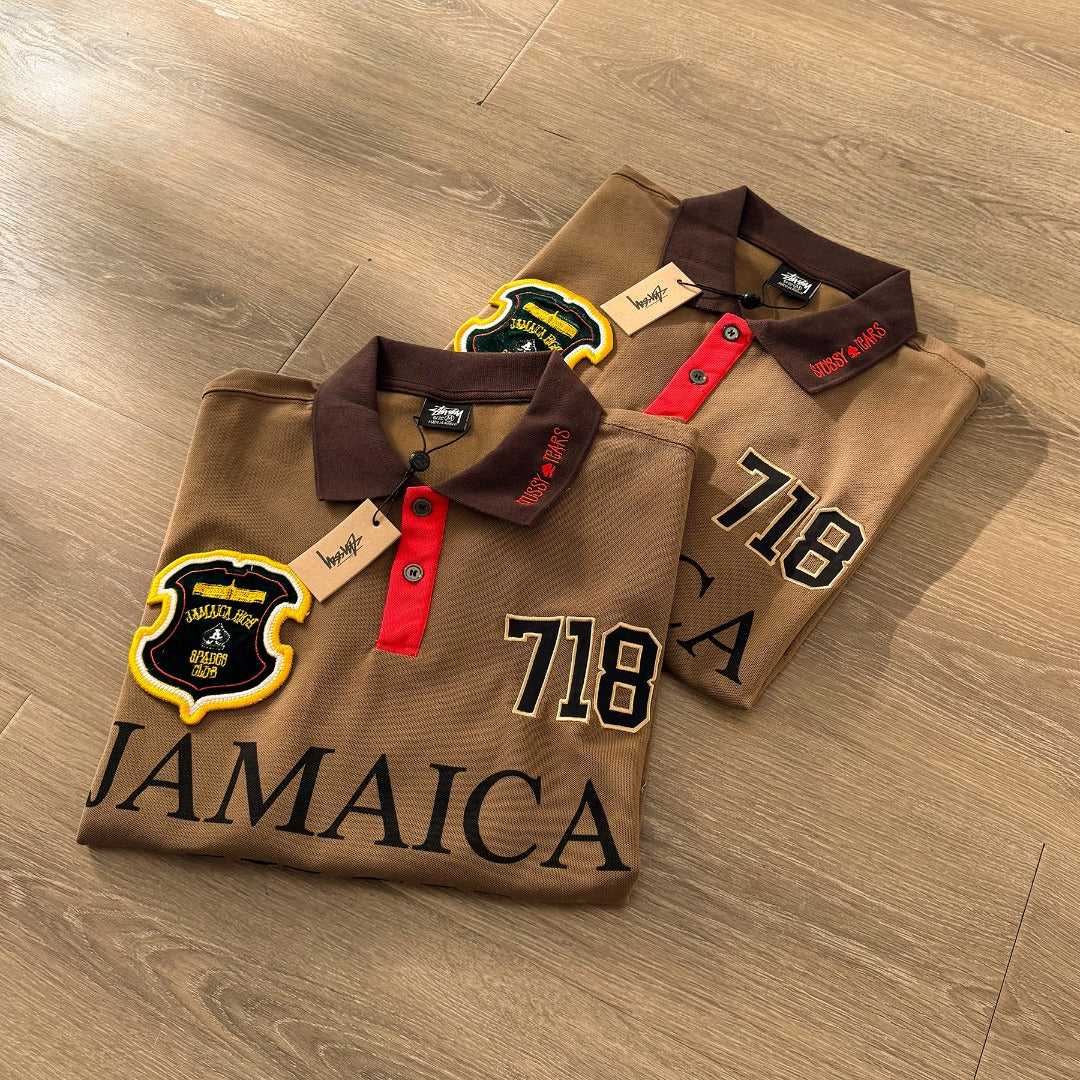 Stussy x Denim Tears Pique Polo Brown