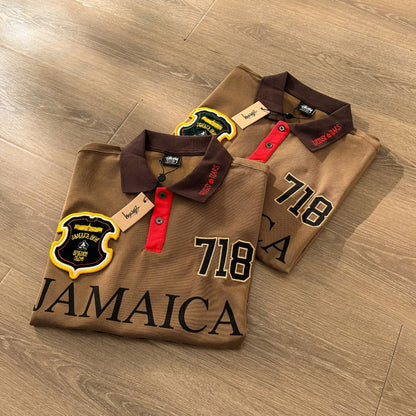 Stussy x Denim Tears Pique Polo Brown