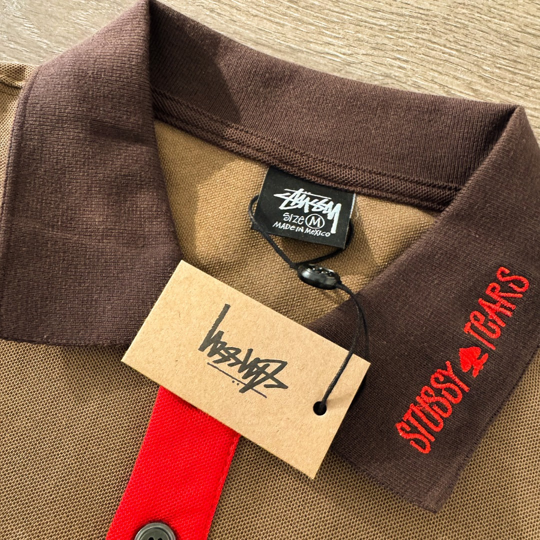 Stussy x Denim Tears Pique Polo Brown
