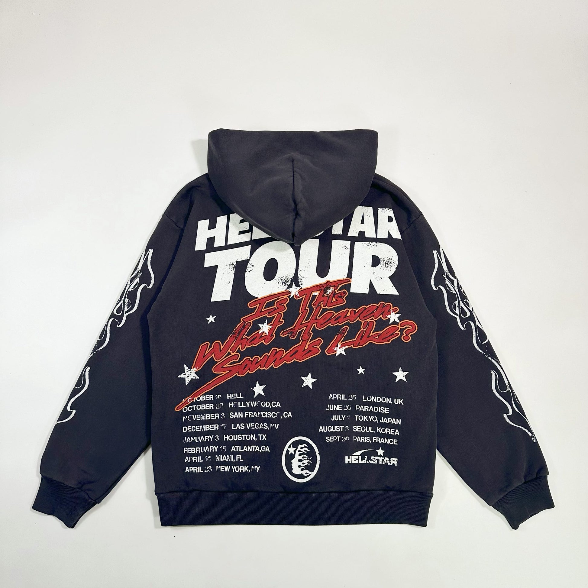 HELLSTAR Records Tour flame-print hoodie