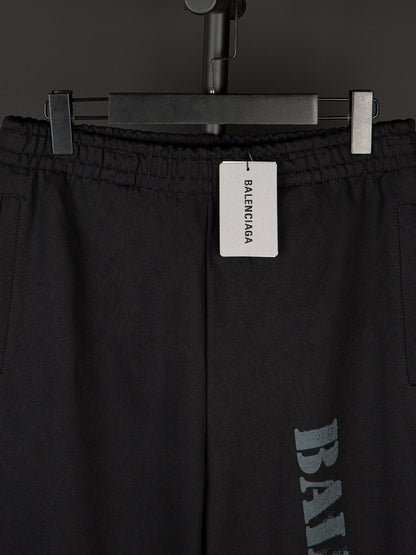 Balenciaga Stencil Type Baggy Sweatpants 'Black Grey'