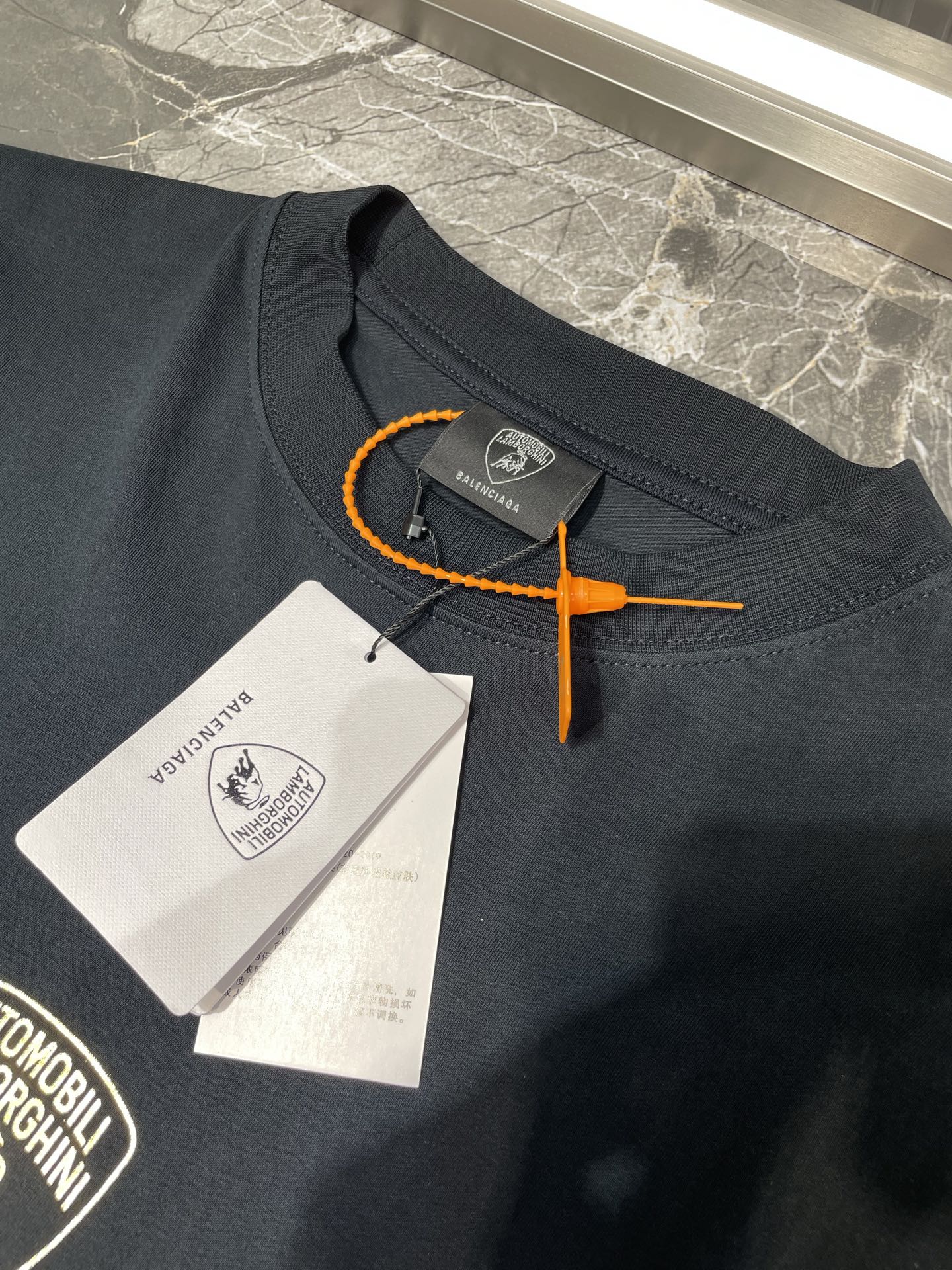 BALENCIAGA Automobili Lamborghini Men's Oversized T-Shirt "Faded Black"