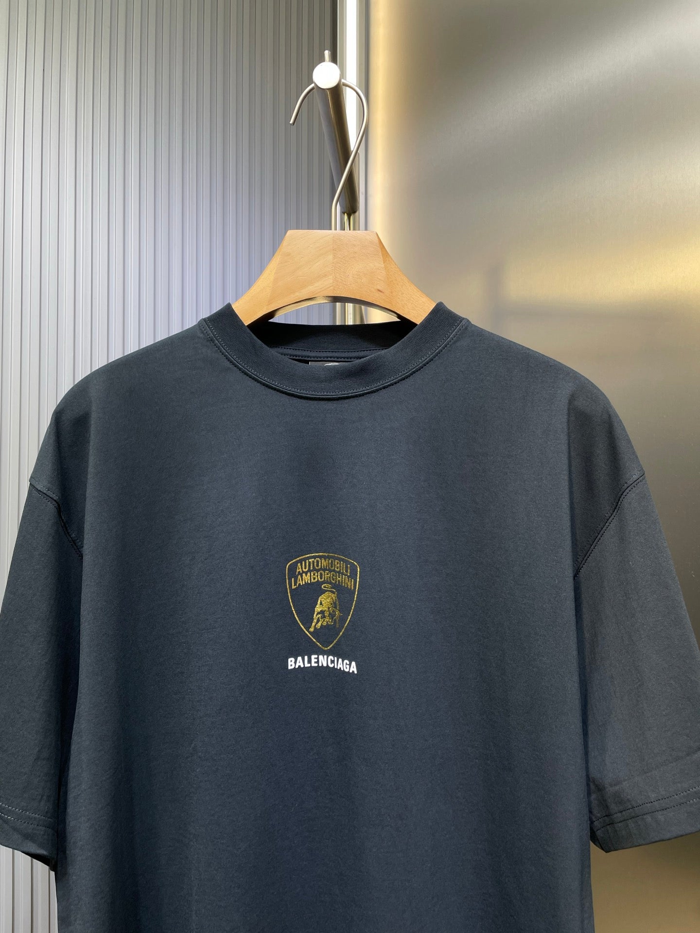 BALENCIAGA Automobili Lamborghini Men's Oversized T-Shirt "Faded Black"