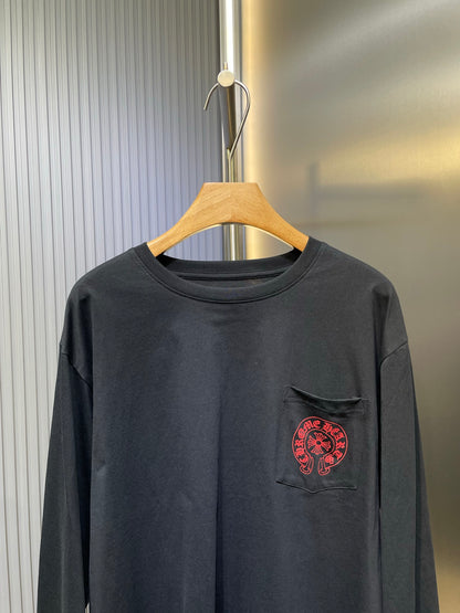 CHROME HEARTS JESSE JO CROSS Floral Cross Long Sleeve T-Shirt