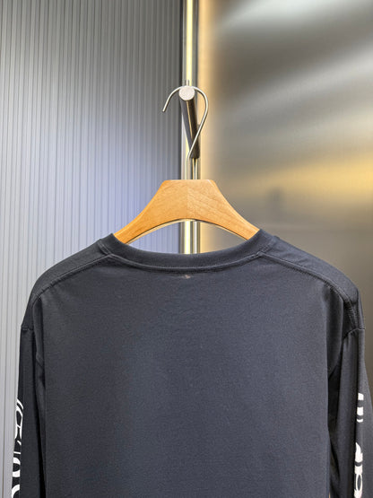 CHROME HEARTS neck logo T-shirt black x white