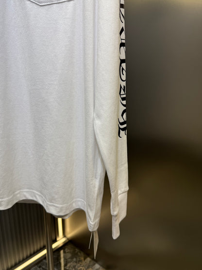 CHROME HEARTS neck logo T-shirt black x white