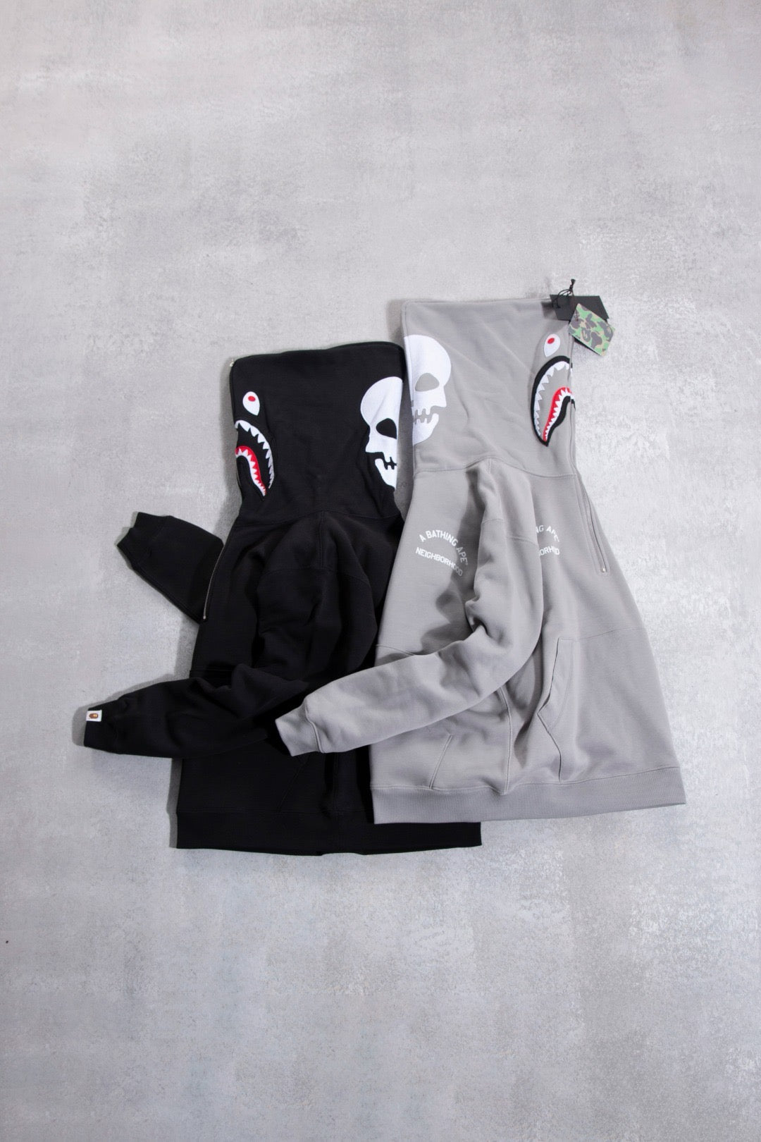 BAPE X NBHD TWO FACE HALF ZIP PULLOVER HOODIE