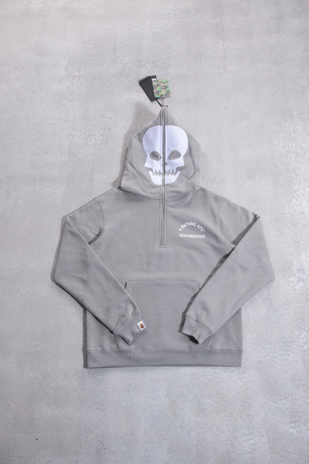 BAPE X NBHD TWO FACE HALF ZIP PULLOVER HOODIE