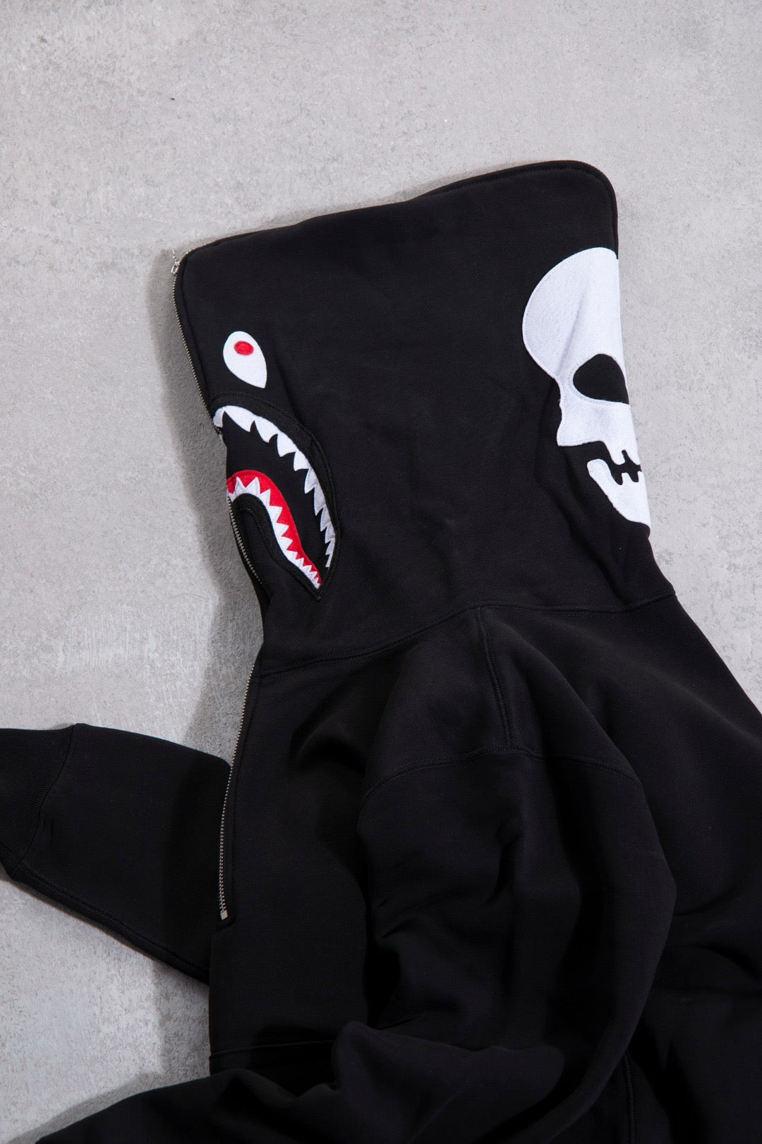 BAPE X NBHD TWO FACE HALF ZIP PULLOVER HOODIE