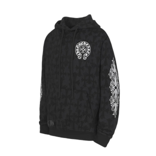 Chrome Hearts Cemetery Cross All Over Print Logo Hoodie CHROME HEARTS