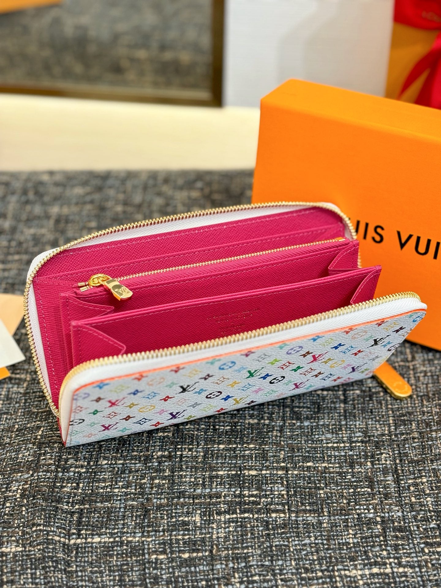 Louis Vuitton Monogram Multicolor Zippy Wallet Round Zipper Long Wallet