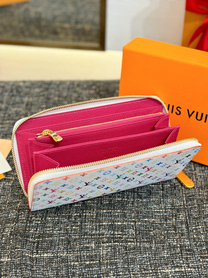 Louis Vuitton Monogram Multicolor Zippy Wallet Round Zipper Long Wallet