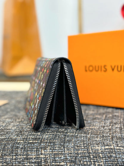 Louis Vuitton Monogram Multicolor Zippy Wallet Round Zipper Long Wallet