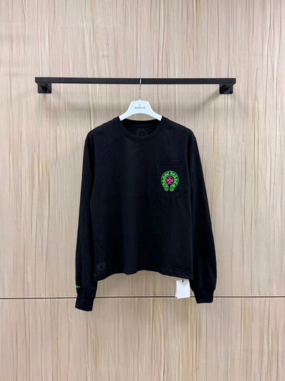 Chrome Hearts Horseshoe Staff L/S T-Shirt Black/Green/Pink