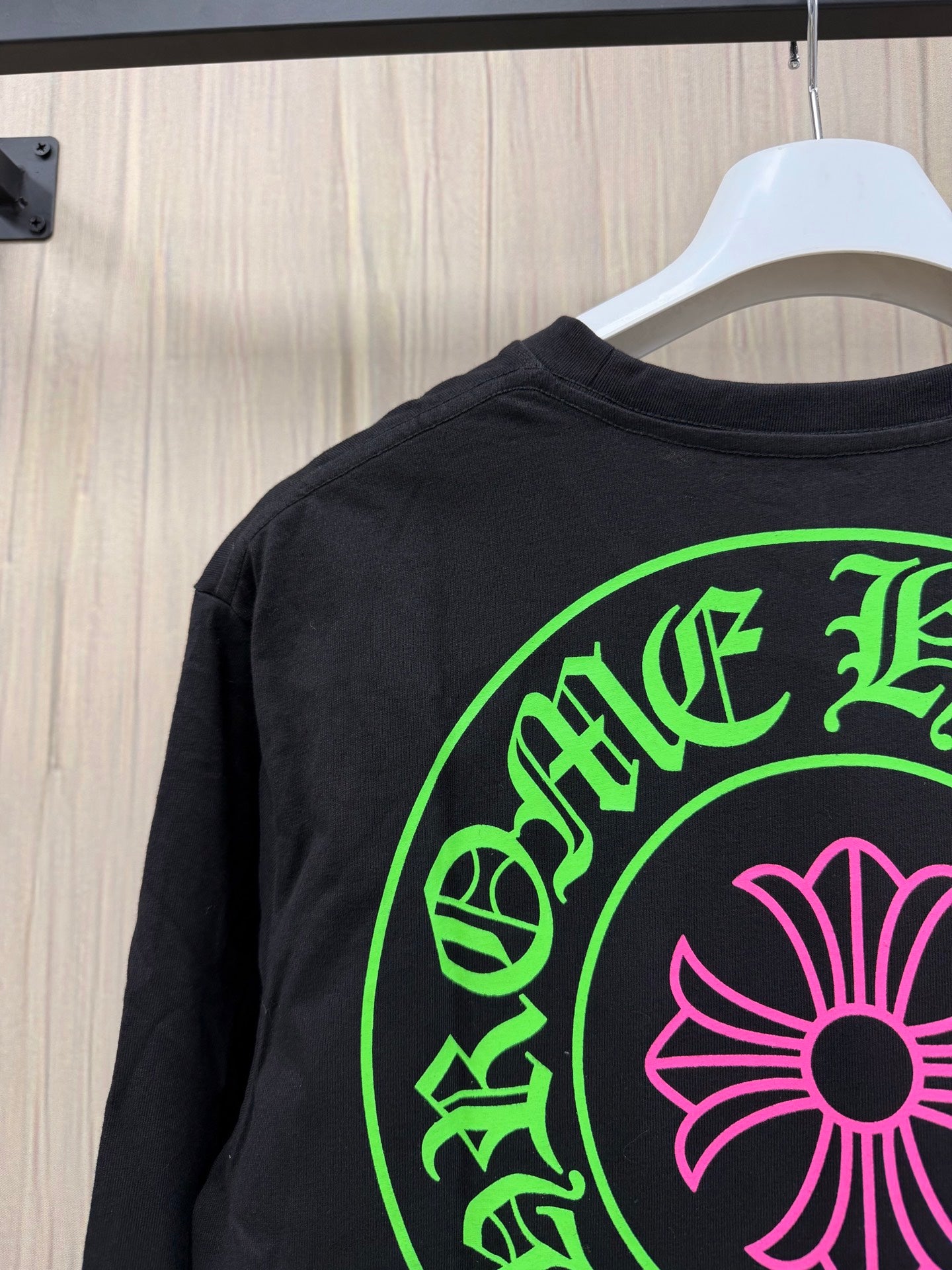 Chrome Hearts Horseshoe Staff L/S T-Shirt Black/Green/Pink
