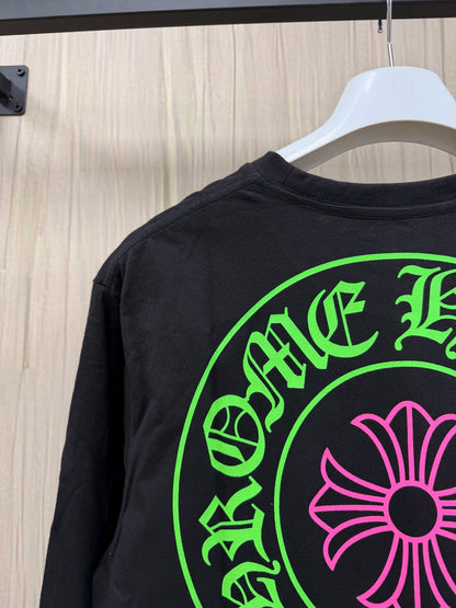Chrome Hearts Horseshoe Staff L/S T-Shirt Black/Green/Pink