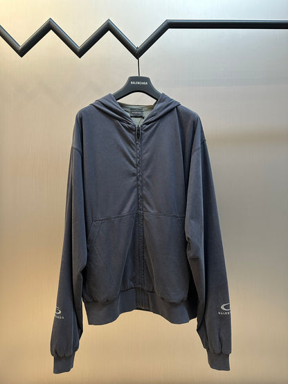 Balenciaga Back Hoodie Reversible Zip-Up Hoodie