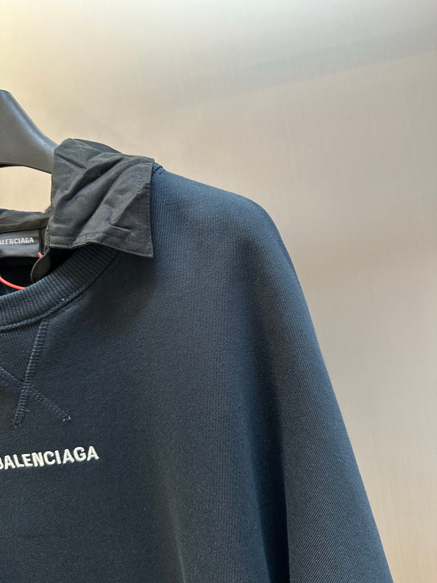 Balenciaga Back Collar Crew Neck Shirt Jacket for Men in Faded Black