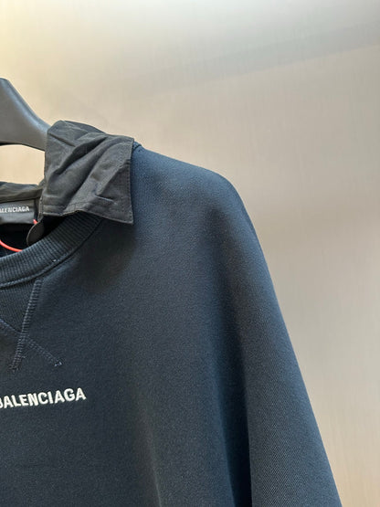 Balenciaga Back Collar Crew Neck Shirt Jacket for Men in Faded Black