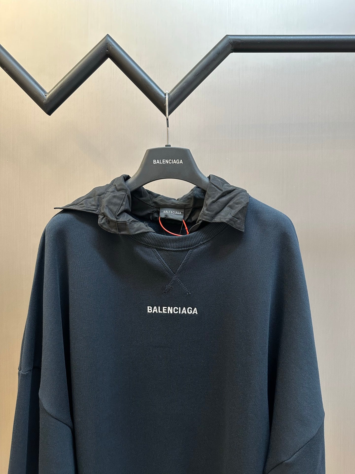 Balenciaga Back Collar Crew Neck Shirt Jacket for Men in Faded Black