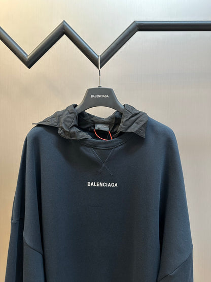 Balenciaga Back Collar Crew Neck Shirt Jacket for Men in Faded Black