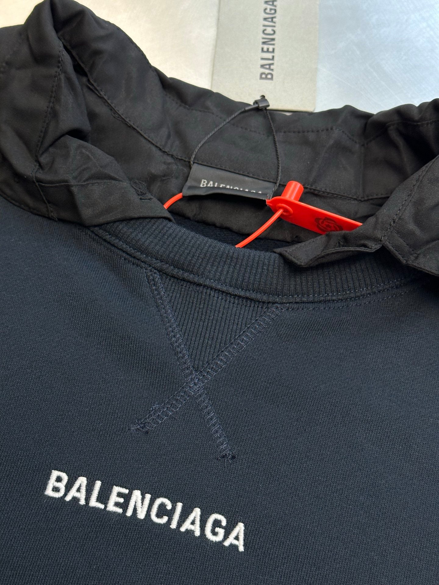 Balenciaga Back Collar Crew Neck Shirt Jacket for Men in Faded Black