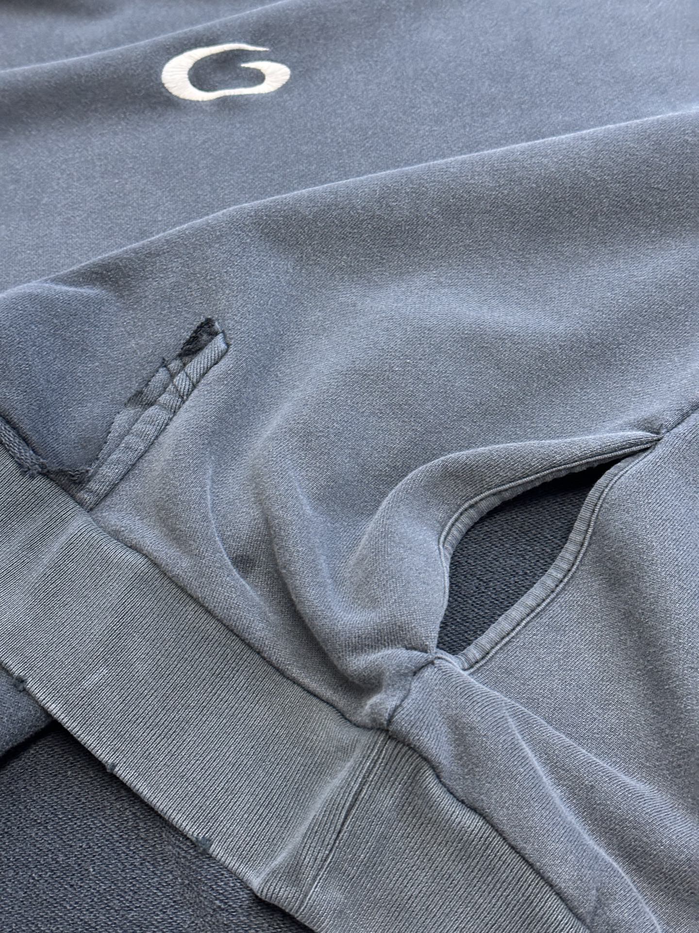 BALENCIAGA Transparent Tape Ripped Pocket Hooded Sweatshirt