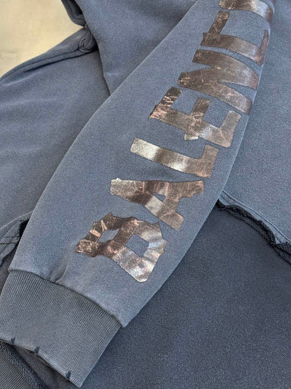 BALENCIAGA Transparent Tape Ripped Pocket Hooded Sweatshirt
