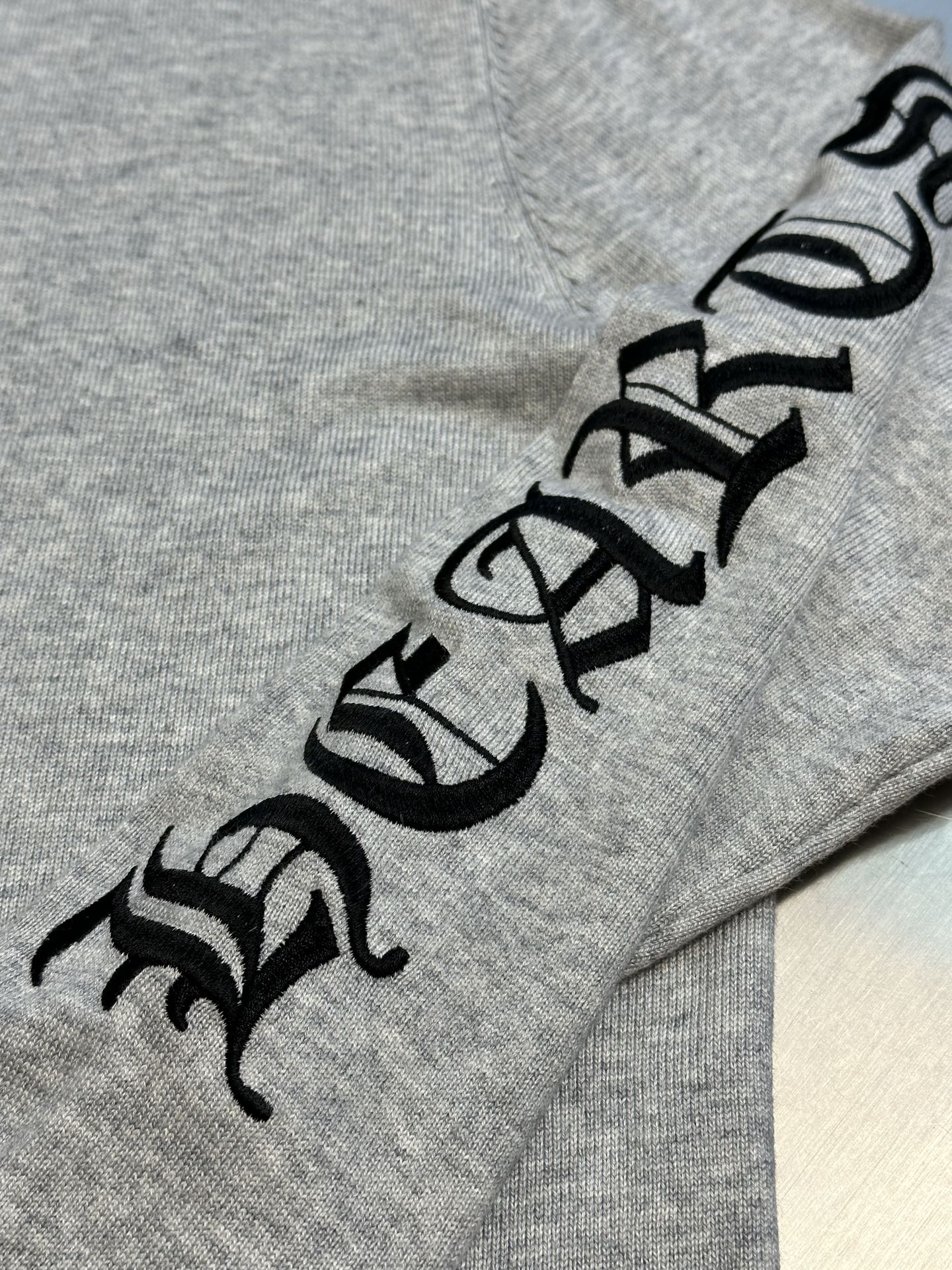 Chrome Hearts Cashmere Knit with Embroidered Sleeve Logo