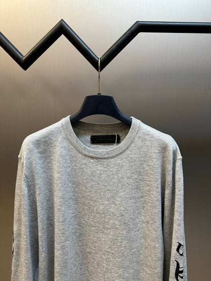 Chrome Hearts Cashmere Knit with Embroidered Sleeve Logo