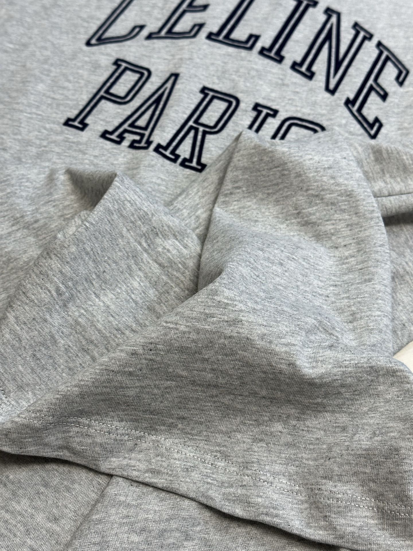 CELINE Cotton Jersey Loose T-Shirt in Grey