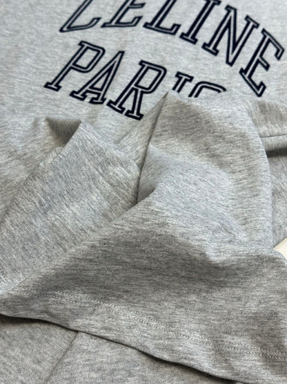 CELINE Cotton Jersey Loose T-Shirt in Grey