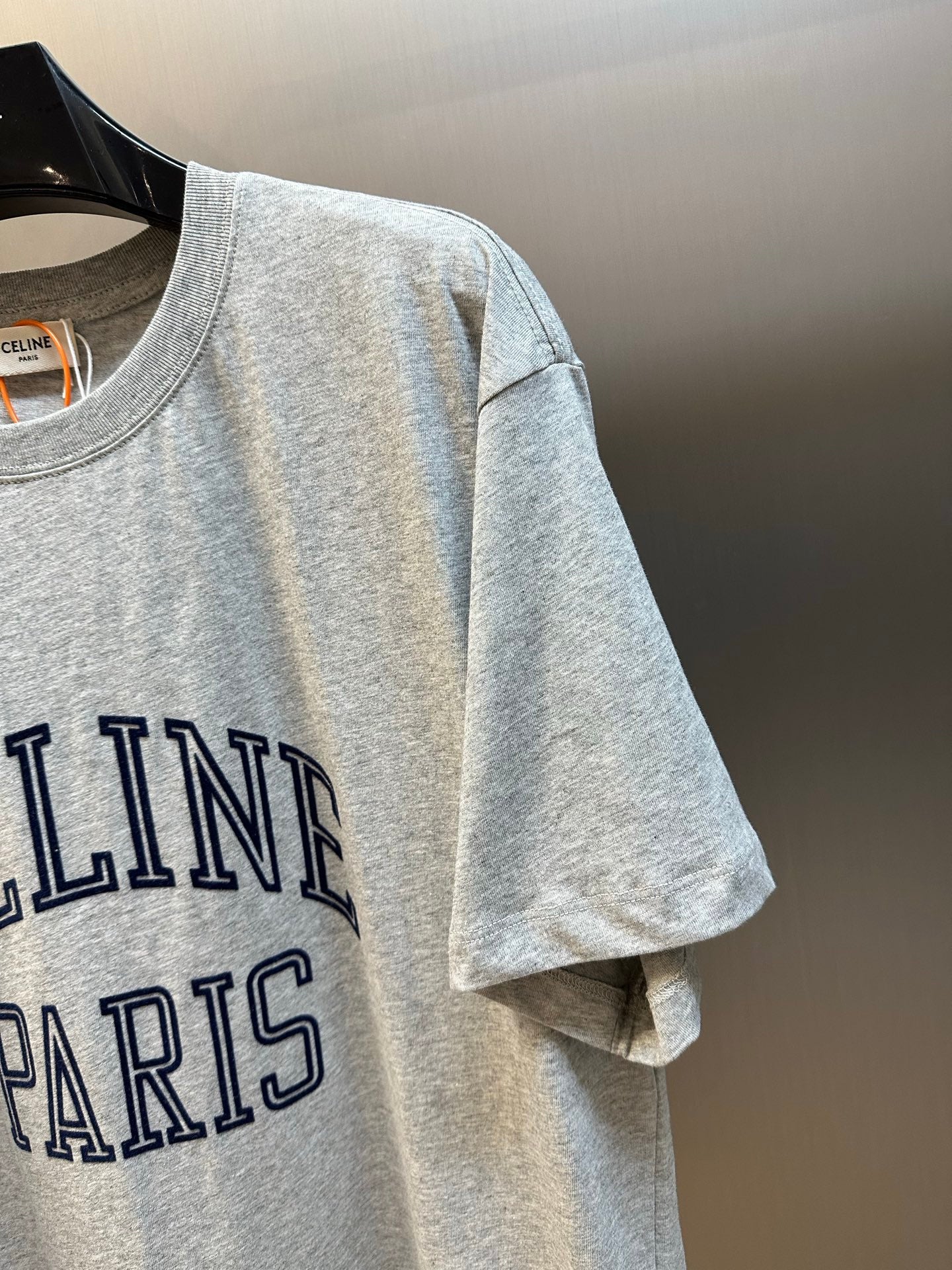 CELINE Cotton Jersey Loose T-Shirt in Grey