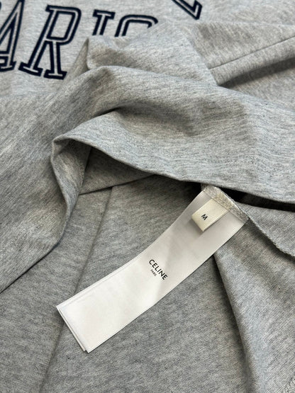 CELINE Cotton Jersey Loose T-Shirt in Grey