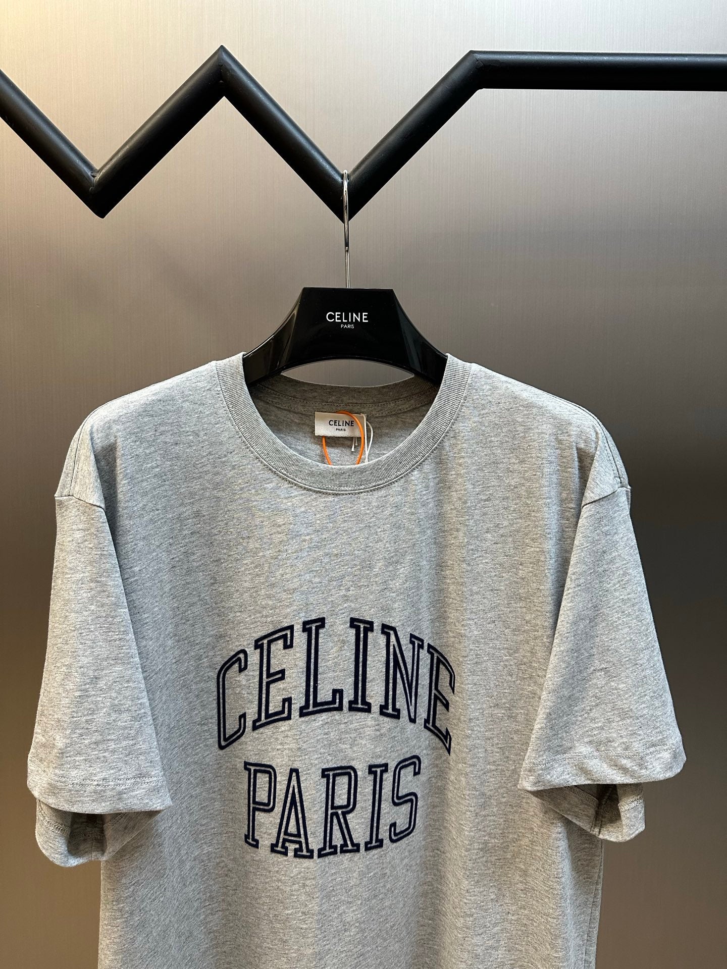 CELINE Cotton Jersey Loose T-Shirt in Grey