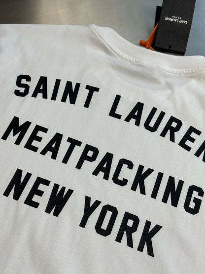 SAINT LAURENT silk T-white