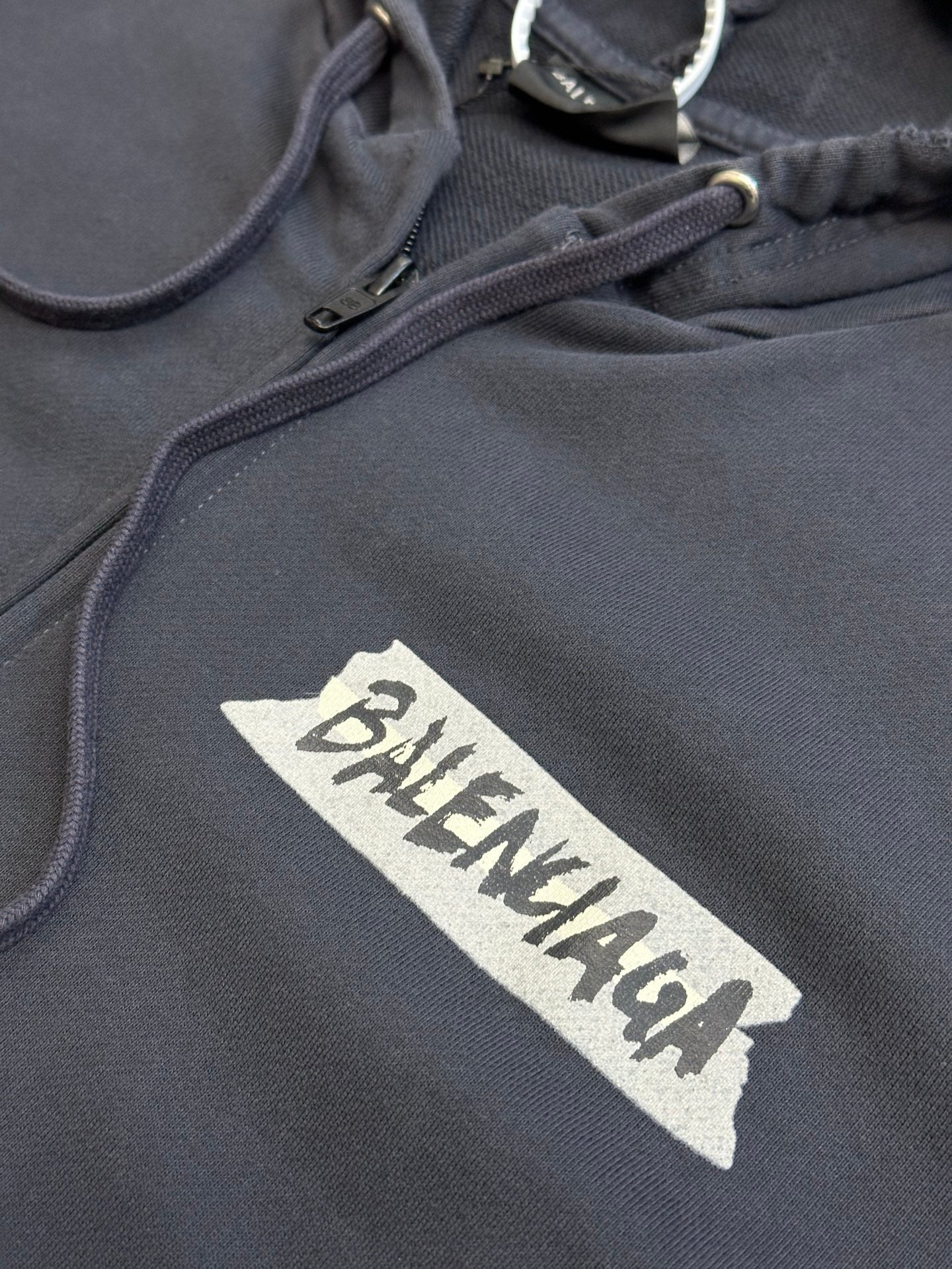 Balenciaga Masking Tape Hoodie Oversized Zip-Up Hoodie