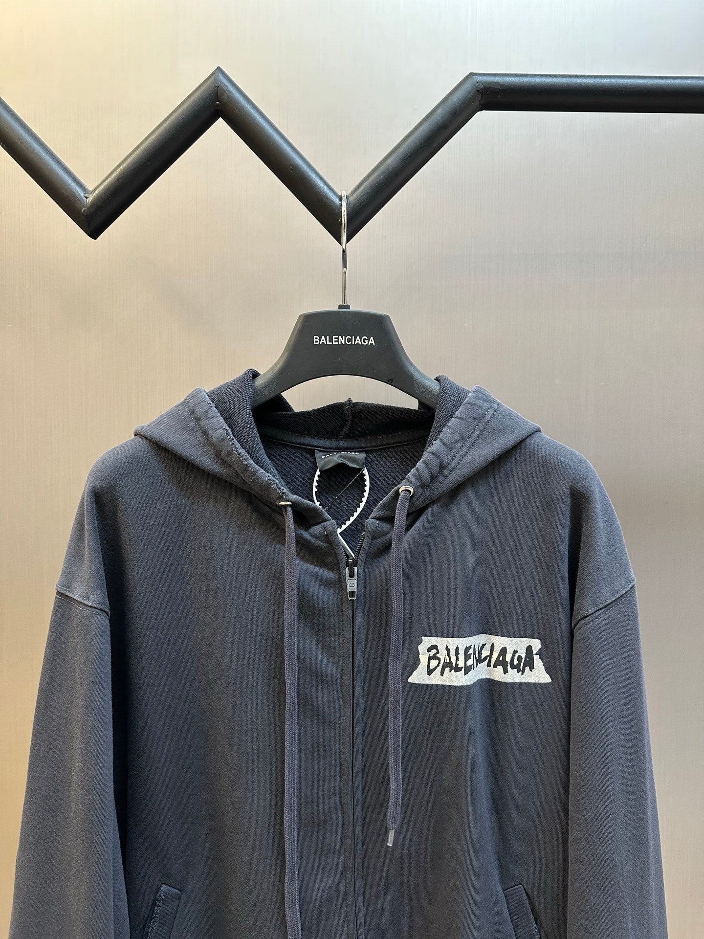 Balenciaga Masking Tape Hoodie Oversized Zip-Up Hoodie
