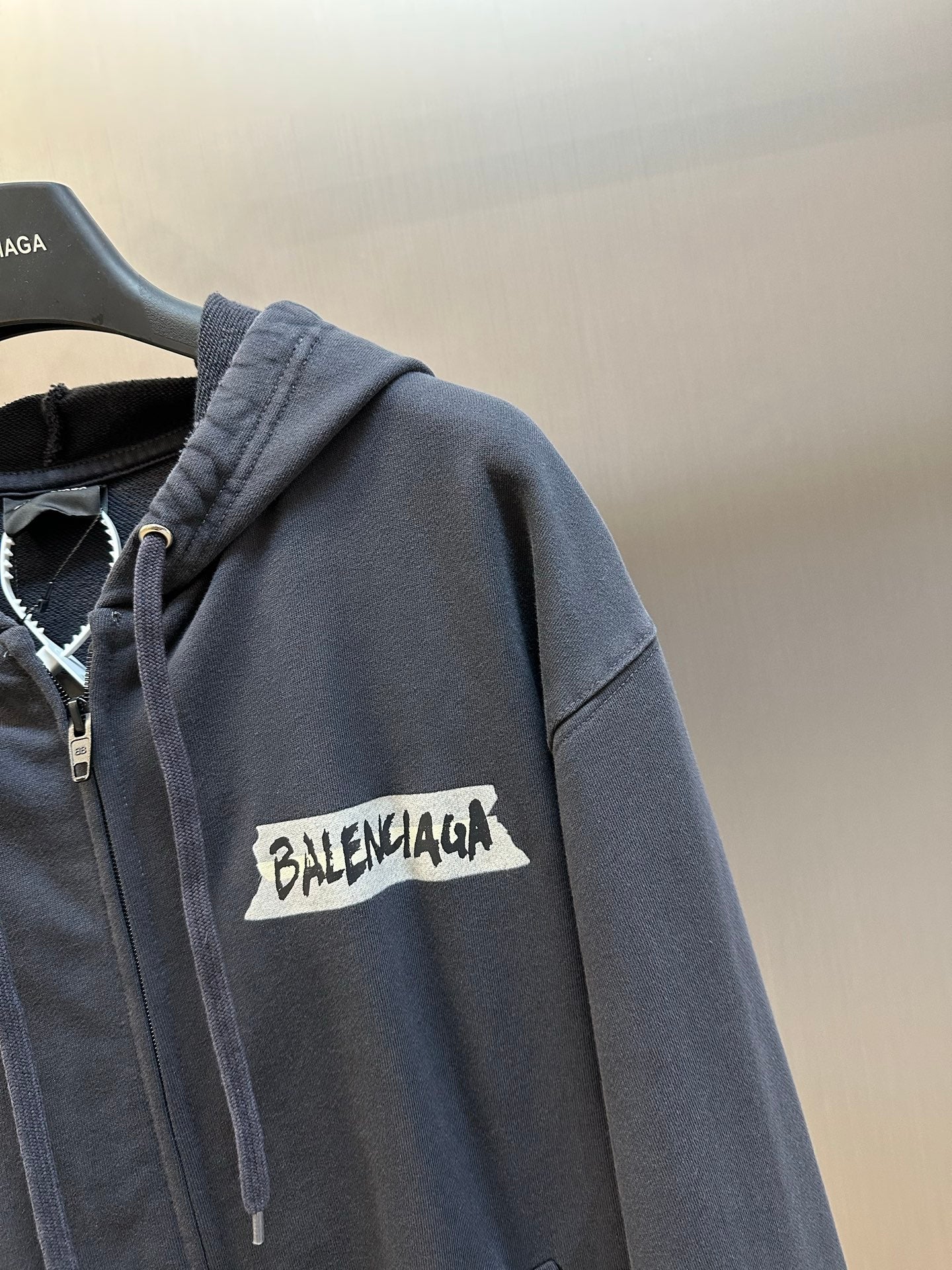 Balenciaga Masking Tape Hoodie Oversized Zip-Up Hoodie