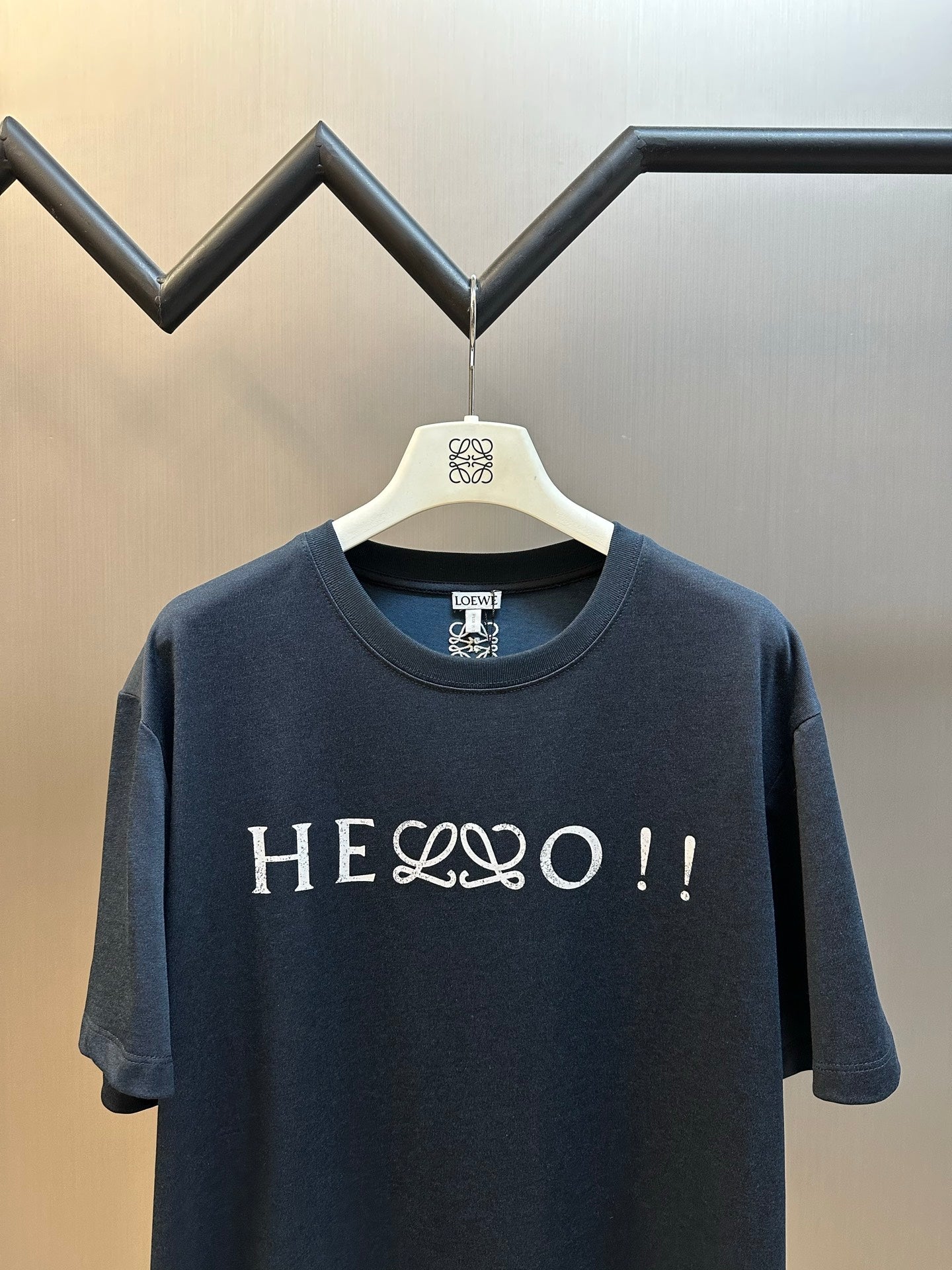 LOEWE Cotton blend regular fit T-shirt in blue