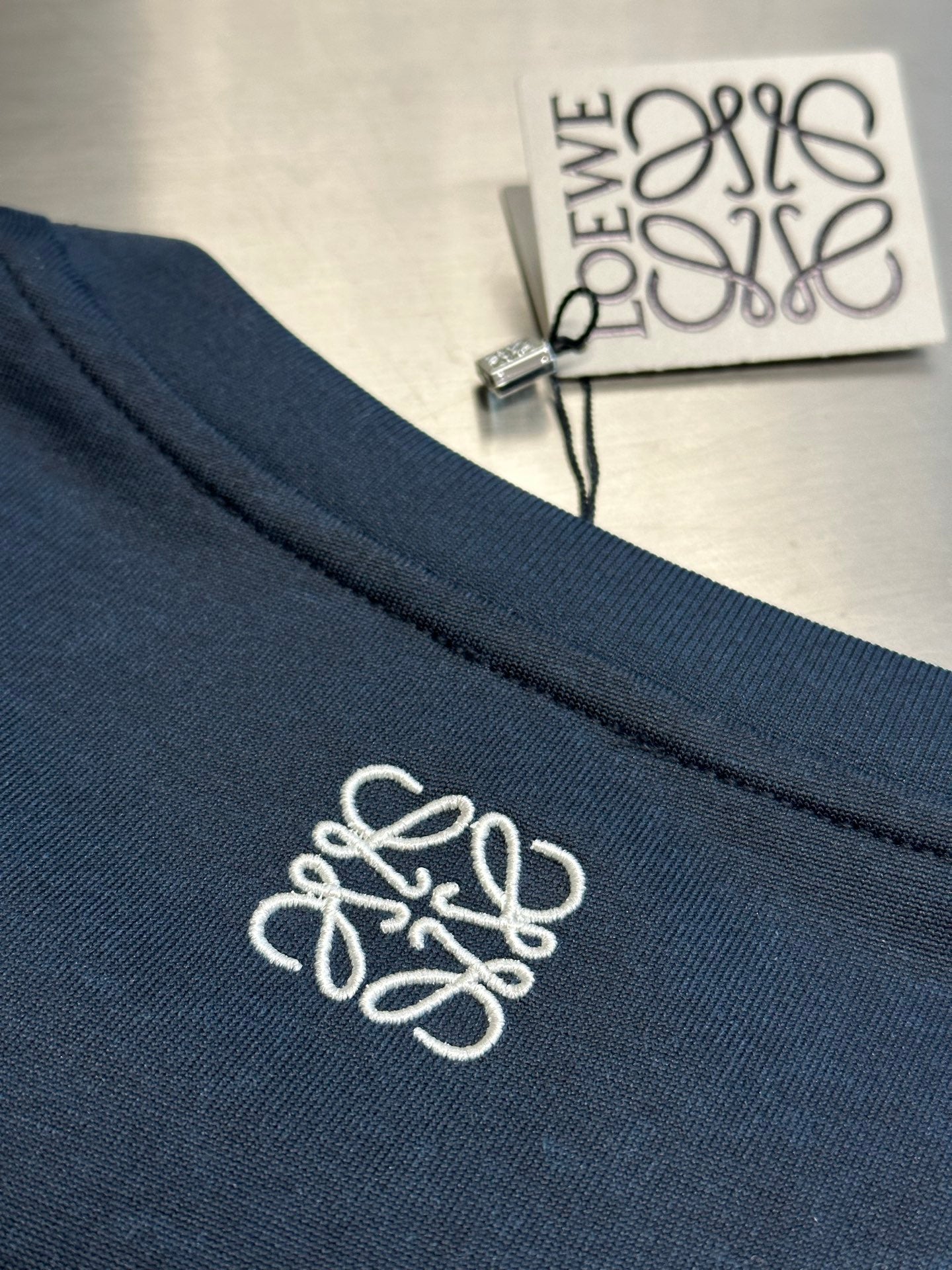 LOEWE Cotton blend regular fit T-shirt in blue
