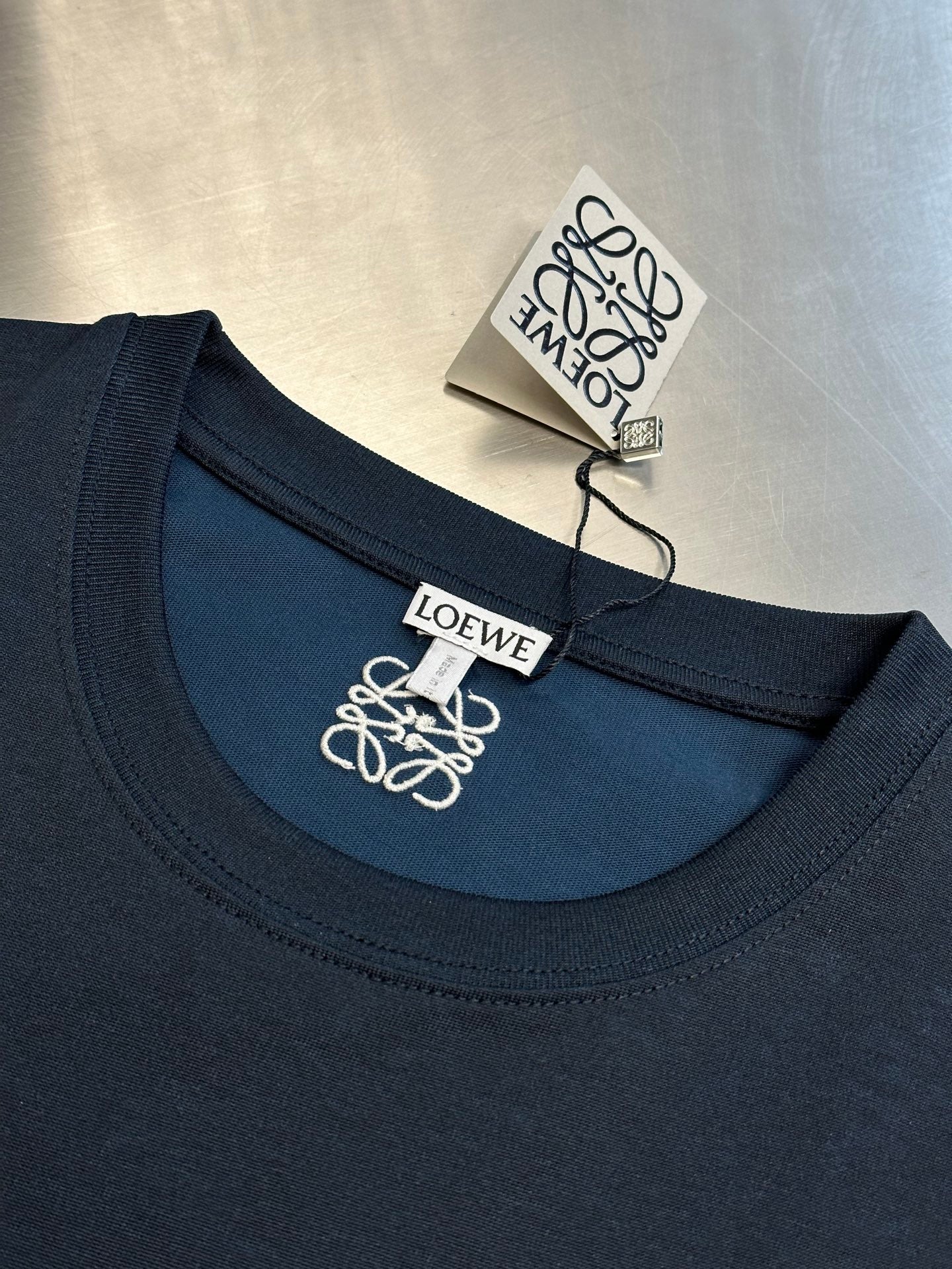 LOEWE Cotton blend regular fit T-shirt in blue
