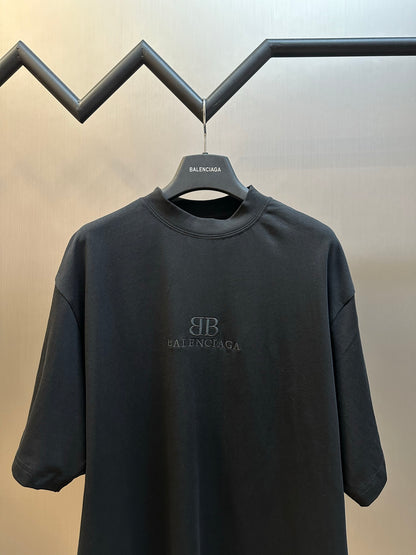 BALENCIAGA Classic Double-B Embroidered Short-Sleeve T-Shirt