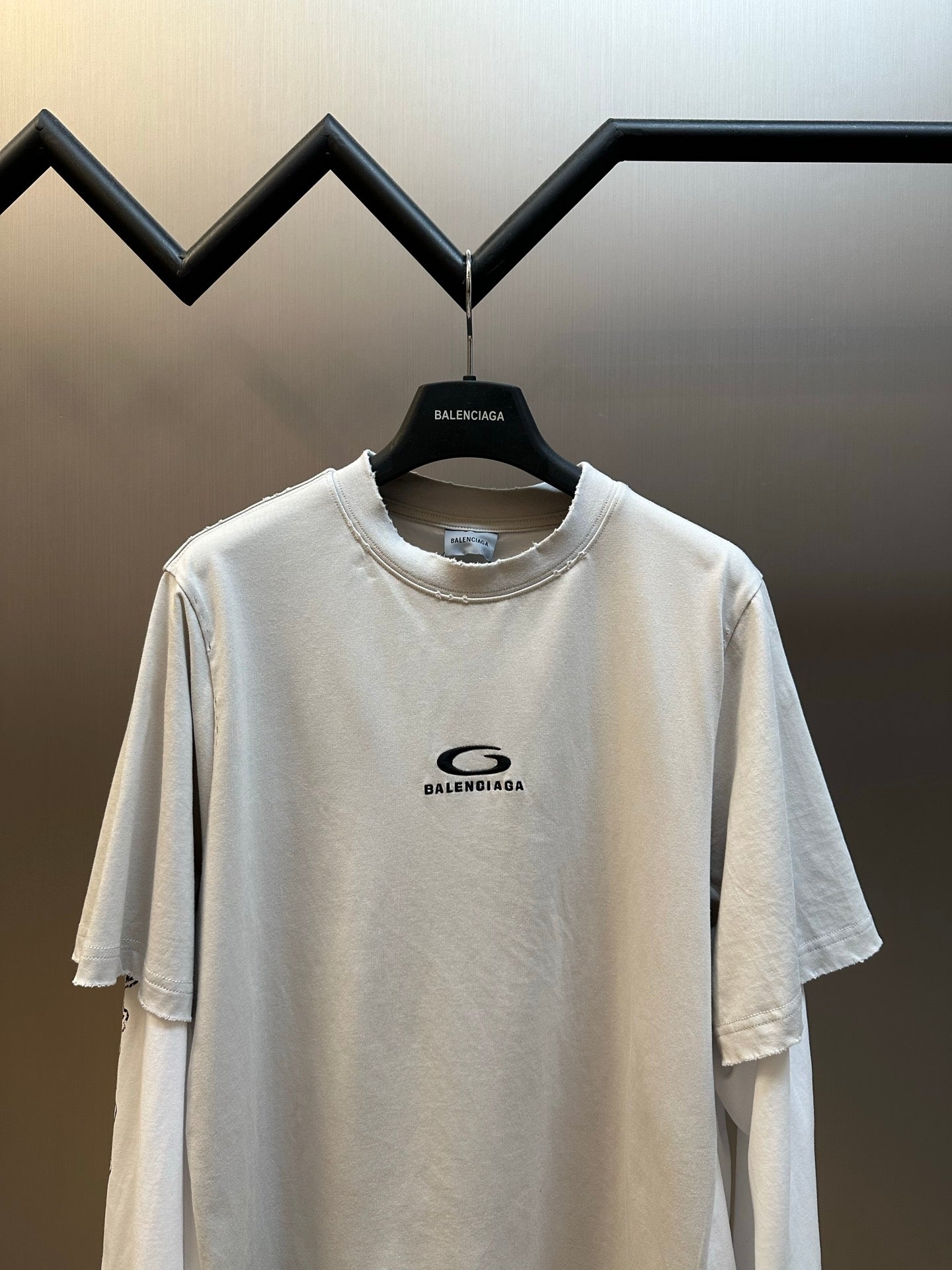 Balenciaga Hybrid Double T-shirt for men in light grey/white