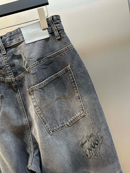 Balenciaga Tattoo Baggy Jeans