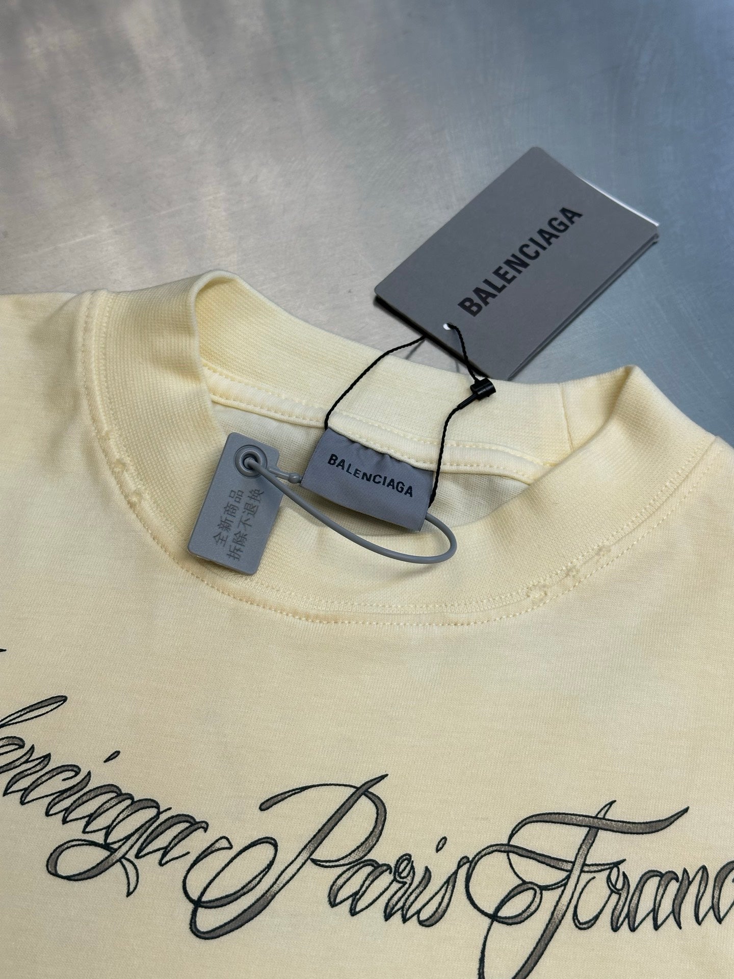 Balenciaga White Printed Cotton Jersey T-Shirt